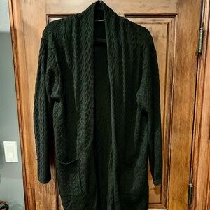 Tahari oversized cable knit sweater coat